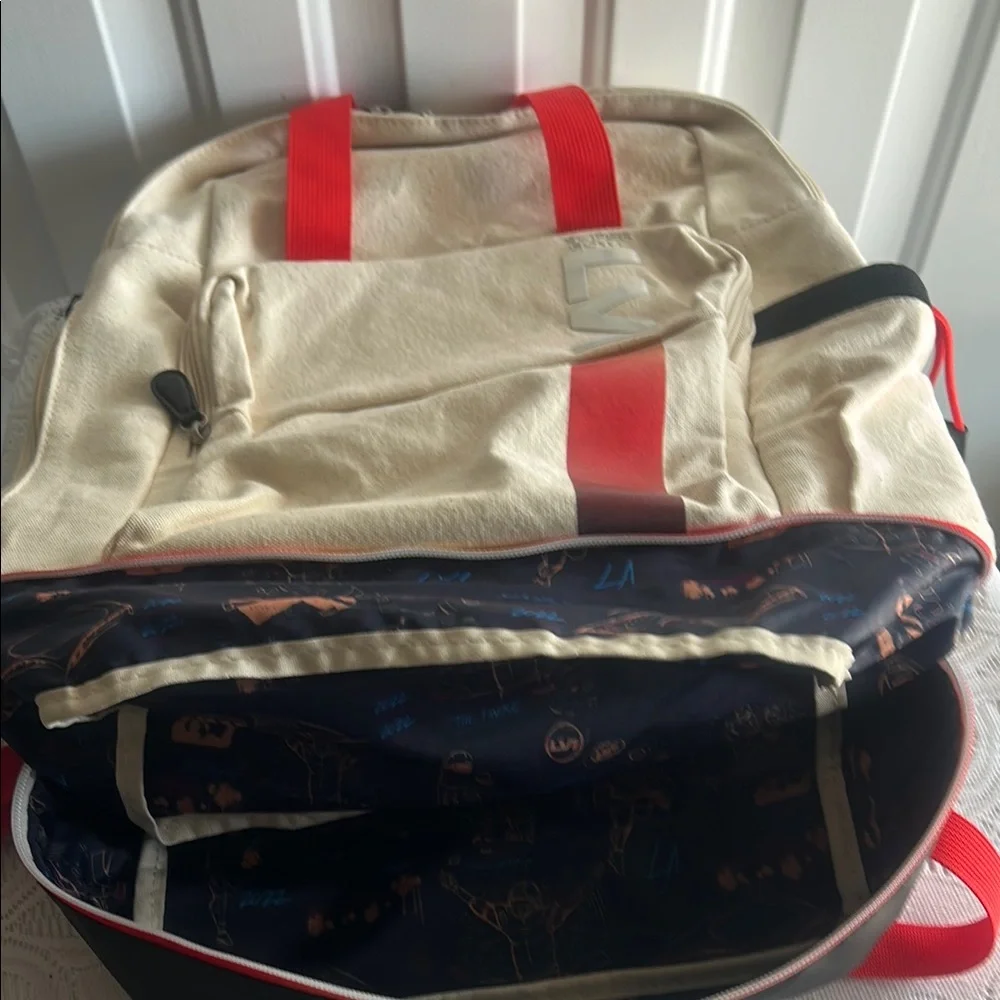 Stylish Cream and Red Men's Bag